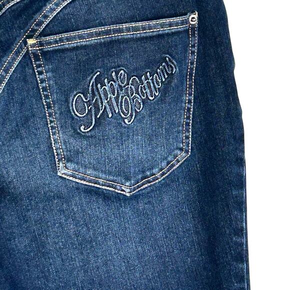 Apple Bottoms Y2k Skinny Jeans Mid Rise Embroidered Curvy Women 8 Stretch Retro - Picture 3 of 14